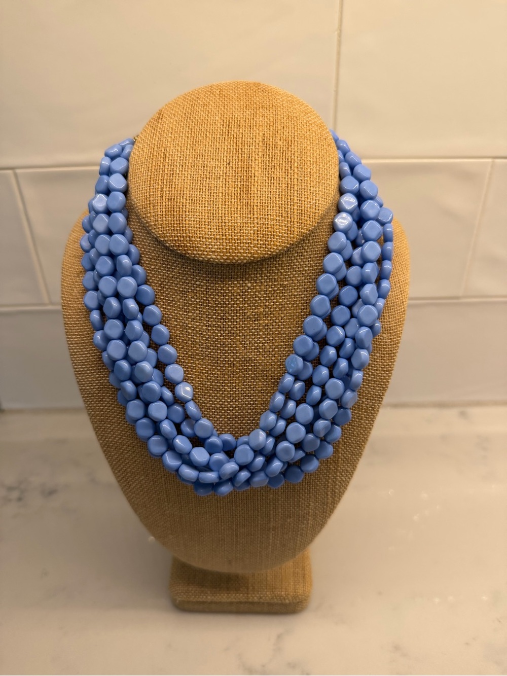 Multistrand Light Blue Bead Necklace - Women Jewelry